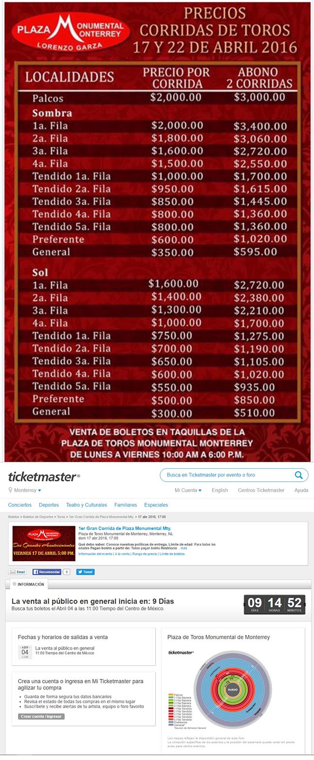 Monterrey / La venta de boletos, hasta el 4 de abril